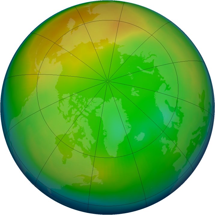 Arctic ozone map for January 1997